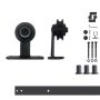 4 ft./48 in. Black Rustic Non-Bypass Sliding Barn Door Hardware Kit T-Shape Design Roller for Single Door (48 in Track) - Image 1
