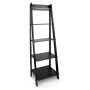 62.2 in. Solid White Wood 5-shelf Ladder Bookcase with Open Back - Image 1