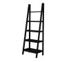 Benson 72 in. Tall Black Wood 5-Shelf Ladder Bookcase - Image 1