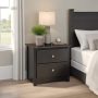 Sonoma Black 2-Drawer 23.25 in. W Traditional Nightstand Side Table, Night Stand Bedside Table, Nightstand for Bedroom - Image 1