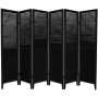 6 ft. Black 6-Panel Room Divider - Image 1