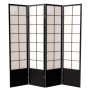 6 ft. Black 4-Panel Room Divider - Image 1