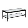 Alexis 45 in. Blackened Bronze Rectangle Glass Top Coffee Table with Shelf - Image 1