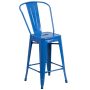 30.25 in. Blue Metal Bar Stool, Counter Height (24-27 in.) - Image 1