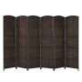 6 ft. Brown Room Divider Weave Fiber Folding Privacy Screen (6-Panel) - Image 1