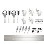 6.6 ft./79 in. Brushed Nickel Double Track Bypass Z-Shape Sliding Barn Door Hardware Kit - Spoke Wheel Design Roller - Image 1