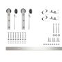 12 ft./144 in. Brushed Nickel Non-Bypass Sliding Barn Door Hardware Kit Arrow Design Roller for Double Doors - Image 1