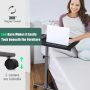 Black Adjustable Angle Height Rolling Laptop Table - Image 6