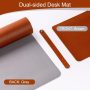 2 Pcs Leather Mouse Pad Large 31.5" x 15.7" & 10.2" x8.2" - Dual Sided Office Desk Pad, Mousepad, Desk Blotter Protector for Keyboard Mouse, Desk Writing Mat for Office Home(Brown+Grey) - Image 3