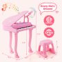 37 Keys Kids Piano Keyboard with Stool and Piano Lid - Image 4