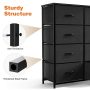 CONCETTA 8-Drawer Fabric Dresser Storage Chest for Bedroom, Closet, Entryway, Storage Furniture for Adults, Black - Image 3