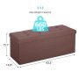 43" Storage Bench Folding Footrest Stool Toy Chest for Living Room Brown 18lbs - Image 5