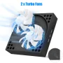 TSV Vertical Cooling Stand for Xbox Series X Console with 2 Turbo Cooling Fans, 3 USB Hubs Ports, 3 Levels Adjustable Fans Speed, LED Indicators, USB Cable - Image 2