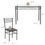 Gymax 5 Piece Dining Set Glass Top Table & 4 Upholstered Chairs Kitchen Room Furniture - Image 3