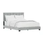 Reece Channel Stitched Upholstered Queen Bed, Platinum, by Hillsdale Living Essentials - Image 3