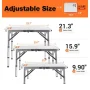 23.7 in. Card Table, Folding Picnic Table, Small Table, Adjustable Height Folding Table, Camping, Outdoor, Portable - Image 2