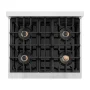 ZLINE - 30 in. Wide 4 Burner Autograph Satin Steel Classic Built-In Gas Cooktop DuoPro and Bronze Accents (PCRTSZ-30-CB) - Stainless Steel - Image 2