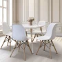 COMHOMA Dining Chair PVC Plastic Lounge Chair Kitchen Dining Room Chair, White Set of 4 - Image 2