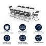 11-Piece Black Event/Training Folding Table Set with 10-Folding Chairs - Image 2