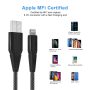 Bawanfa Long iPhone Charger Cord 16FT/5M [Apple MFi Certified] Lightning Cable Extra Long Nylon Braided Fast Charger Cable 2.4A for iPhone 12 11 Pro X XS Max XR 8 7 6s 6 Plus SE,Black - Image 6