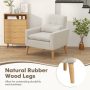 Comfy Modern Accent Chair with Lumbar Pillow and Natural Rubber Wood Legs - Beige - Image 6