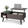 Aravis Lift Top Coffee Table with Storage for Living Room,With adjustable Shelf, Wood - Image 4