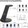 Wireless Charging Stand, 2021 Earteana Upgraded 3 in 1 Charging Station, Qi-Certified 15W Fast Wireless Charger Dock Compatible with iPhone 13/11 Series, AirPods, Apple Watch SE/6/5/4/3/2(Black) - Image 1