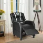 Gymax Massage Gaming Recliner Chair Racing Single Lounge Sofa Home Theater Seat White - Image 4