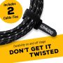 GLS Audio Instrument Cable - 1/4 Inch TS to 1/4 Inch - for Bass/Electric Guitar - Black/Grey Braided Tweed, 20 Ft - Electric Guitar Cable - Image 4