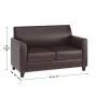 Hercules Diplomat 52 in. Brown Faux Leather 2-Seat Loveseat with Flared Arms - Image 5