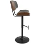Lombardi Mid-Century Modern Adjustable Barstool in Walnut with Grey Faux Leather by LumiSource - Image 3