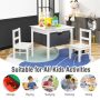 2-in-1 Kids Double-sided Activity Building Block Table with Drawers - Image 6