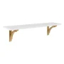 Vista 24 in. x 10 in. x 9 in. Walnut Brown/Gold Decorative Wall Shelf - Image 6