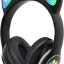TCJJ Wireless Headphones Cat Ear LED Light Up Bluetooth Foldable Headphones Over Ear w/Microphone for Online Distant Learning (Black) - Image 5