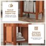 Rattan Nightstand End Table with Drawer and Storage Shelf - Image 6