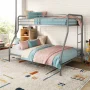 DHP Dusty Twin over Full Metal Bunk Bed with Secured Ladders, Black - Image 2