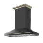 Forno Appliances - 60 inches - Externally Vented & Recirculating - Wall Range Hood - Black - Image 2