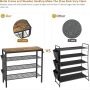 Armocity Shoe Rack for Entryway, 4-Tier Shoe Rack with Shoe Pockets and Hooks, Industrial Free Standing Shoe Racks for Entryway, Hallway, Front Door, Doorway, Living Room, Laundry, Closet, Rustic - Image 3