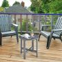 18 Inch Patio Round Side Wooden Slat End Coffee Table for Garden - Image 5