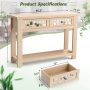 2-Tier Console Table with Drawers and Open Storage Shelf - Image 4