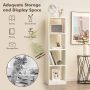 Natural 5 Tiers 4-Cube Narrow Bookshelf with 4 Anti-Tipping Kits - Image 5