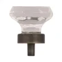 Traditional Classics 1-5/16 in. (33mm) Traditional Clear/Oil Rubbed Bronze Geometric Cabinet Knob - Image 2