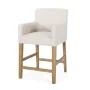Deville 26 in. Beige and Weathered Brown Wood Bar Stool - Image 2