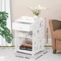 ZPL Modern White Nightstand with Drawer, 11.8”L x 11.8”W x 20”H, Multipurpose Storage - Image 2