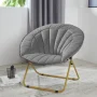 Urban Shop Velvet Channel Stitch Saucer Chair, Multiple Colors - Image 1