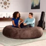 Jaxx 6 Foot Cocoon- Giant Bean Bag for Adults - Padded Microvelvet, Chestnut - Image 4