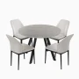 Siefert 35.4'' Round Dining Table Set, Kitchen Dining Table and 4 Dining Chairs - White - Image 2