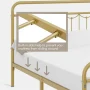 Alden Design Metal Platform Full Bed with Vintage Headboard, Adult, Antique Gold - Image 3