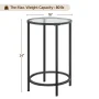 Renwick Round Metal and Glass Top Accent Table, Black - Image 4