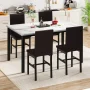 LTTROMAT Dining Table Set for 4, Modern Faux Marble Kitchen Table Set with 4 Leather Upholstered Chairs, 5-Piece Dinette for Dining Room, Nooks - Image 6